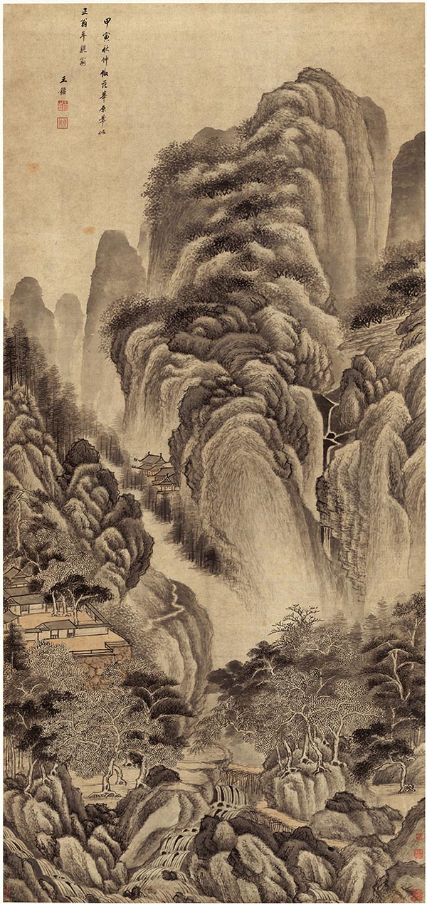 清 王鉴 仿范宽山水图 古画高清图下载