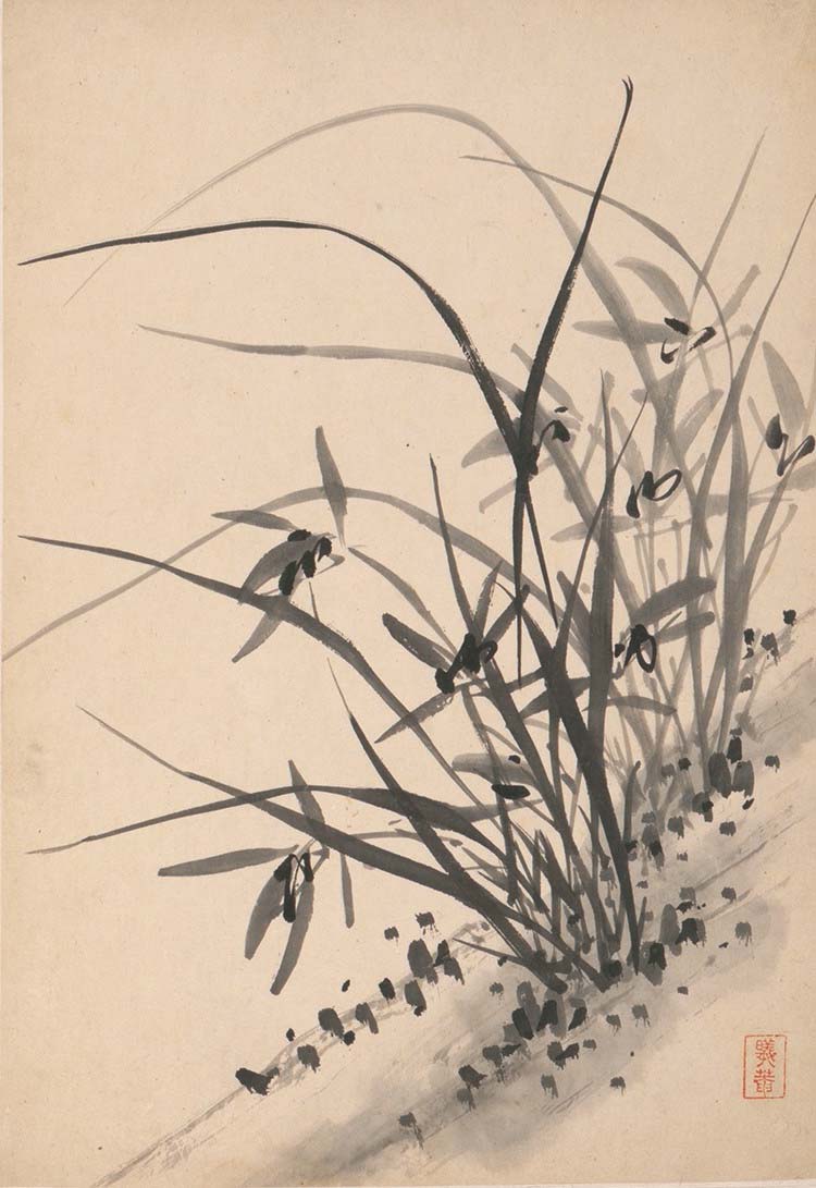 清代 诸昇 兰竹石图1 高清图下载