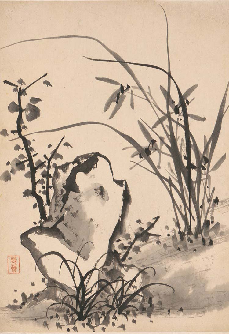 清代 诸昇 兰竹石图2 高清图下载