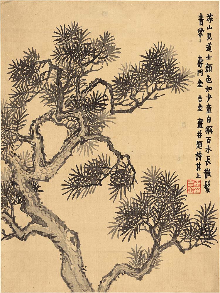 清 金农 花卉八开 07松树 高清图下载