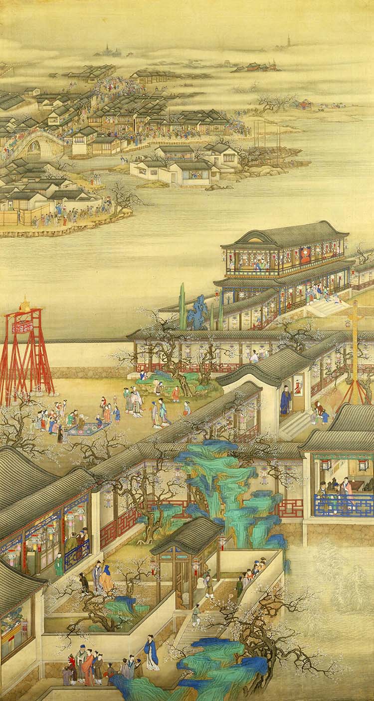 清 郎世宁 雍正十二月行乐图 正月观灯