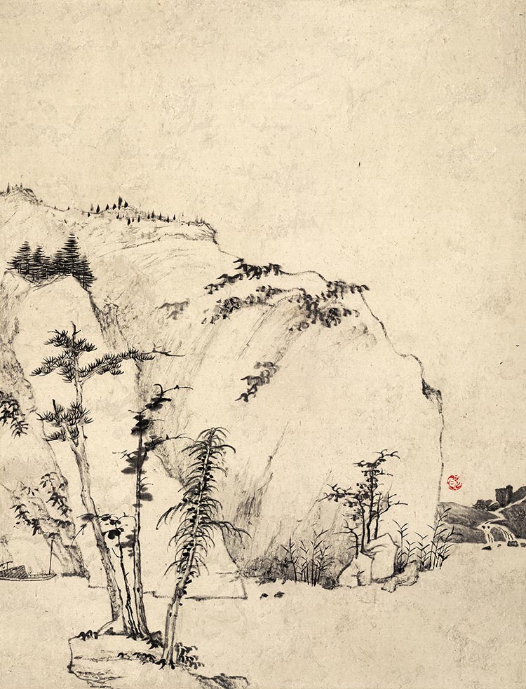 清代 弘仁 山水八开册页06 高清图下载