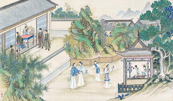 清 孙温 红楼梦图册43 国画人物高清图