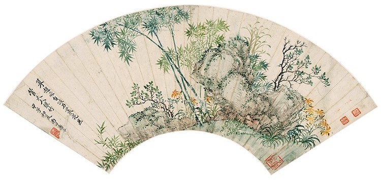 清 恽寿平-山水花卉八开-3扇面 高清图下载