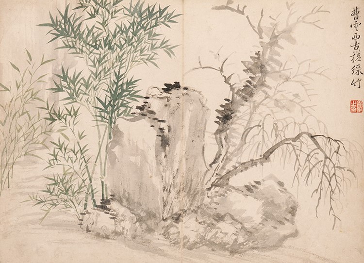 清 恽寿平 花果图1绿竹（旅顺博物馆）