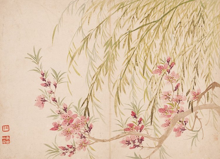 清 恽寿平 花果图3桃花（旅顺博物馆）