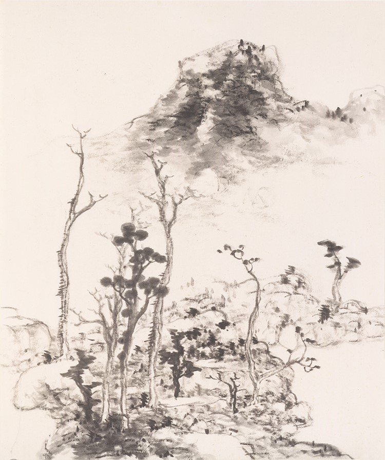 清 朱耷（八大山人） 花鸟山水册8 高清图下载