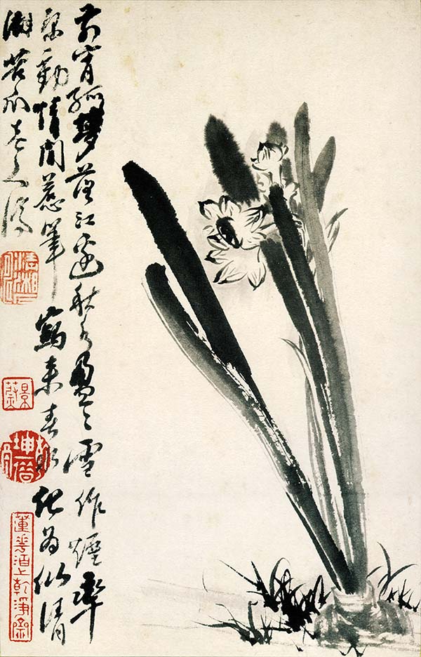 清 石涛 花卉册十二开3 水仙图 高清图下载