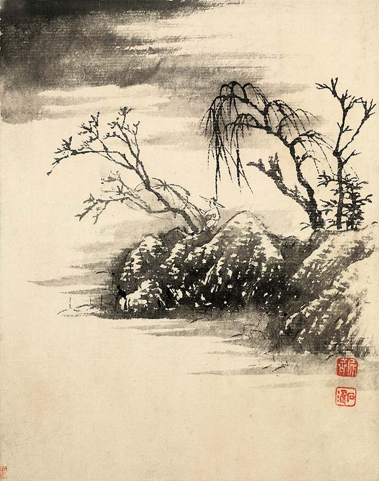 清 石涛 山水十开-06 高清图下载