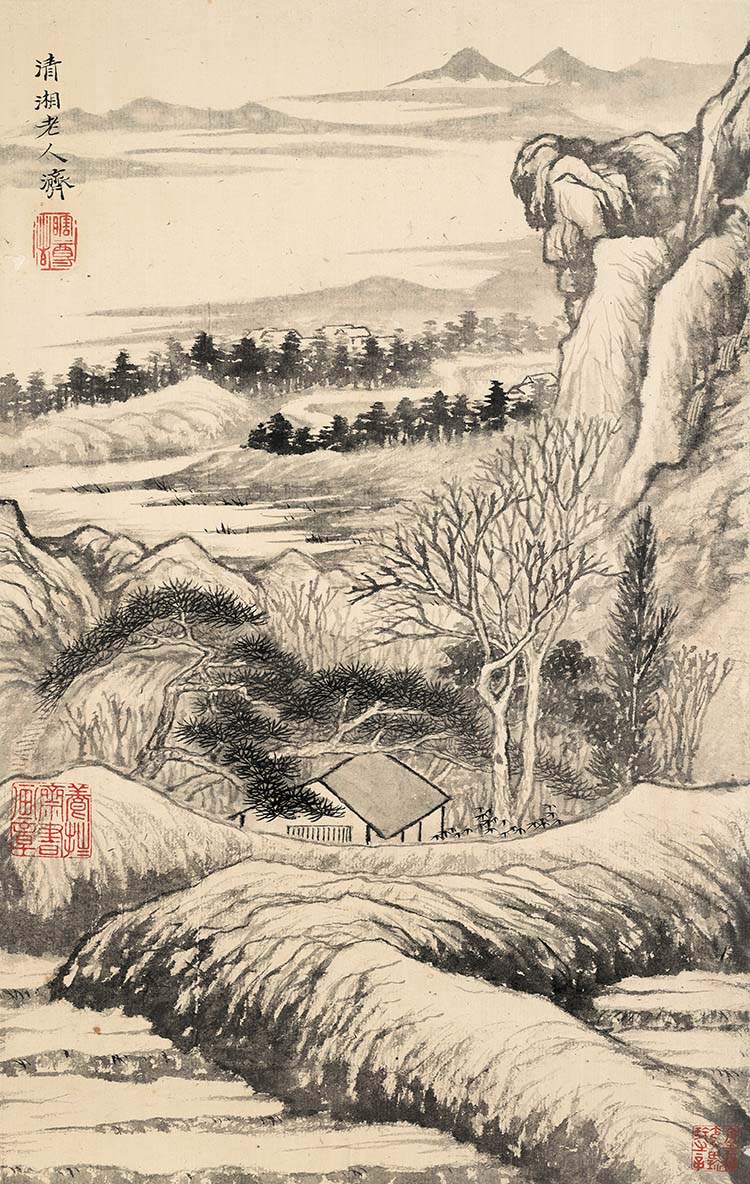 清 石涛 山水花卉八开-06 高清图下载