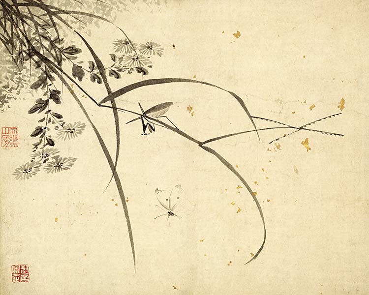 明 杜大成 花蝶草虫十开-12 高清图下载