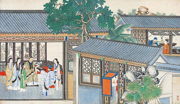 清 孙温 红楼梦图册56 仕女图高清图下载