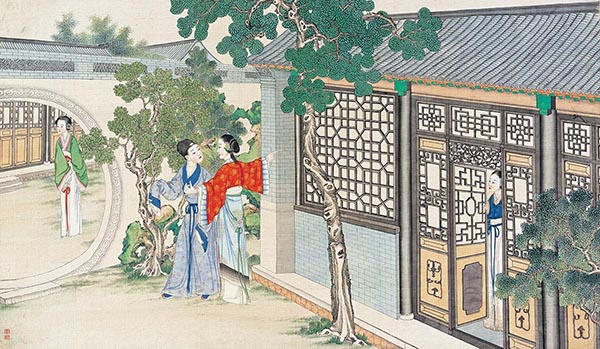 清 孙温 红楼梦图册61 仕女图高清图下载