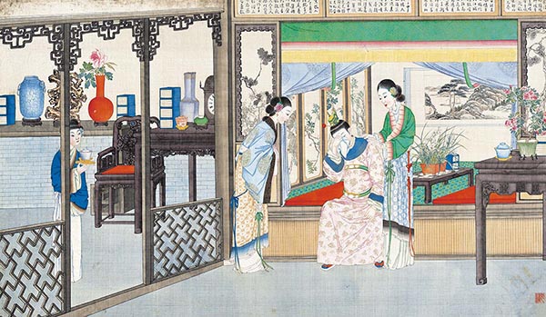 清 孙温 红楼梦图册63 仕女图高清图下载