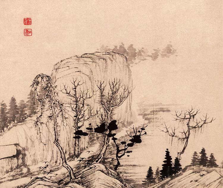 清 石涛 设色山水十二开 (5)高清图下载