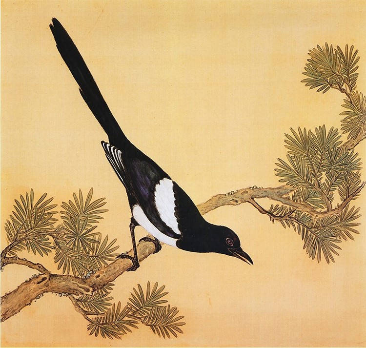 清 余省 临鸟谱10 喜鹊 国画花鸟画 高清图下载