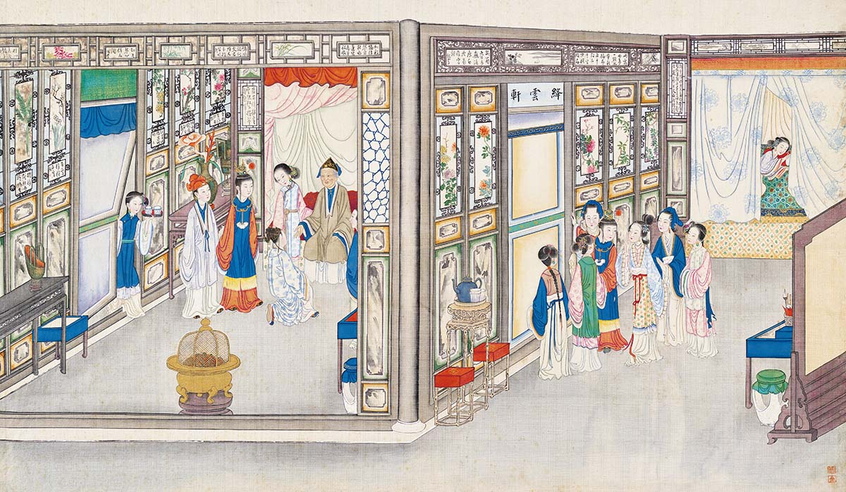 清 孙温 红楼梦图册109 仕女图国画人物高清图下载