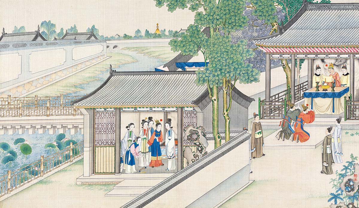 清 孙温 红楼梦图册112 仕女图国画人物高清图下载