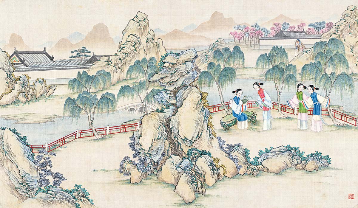 清 孙温 红楼梦图册118 仕女图国画人物高清图下载