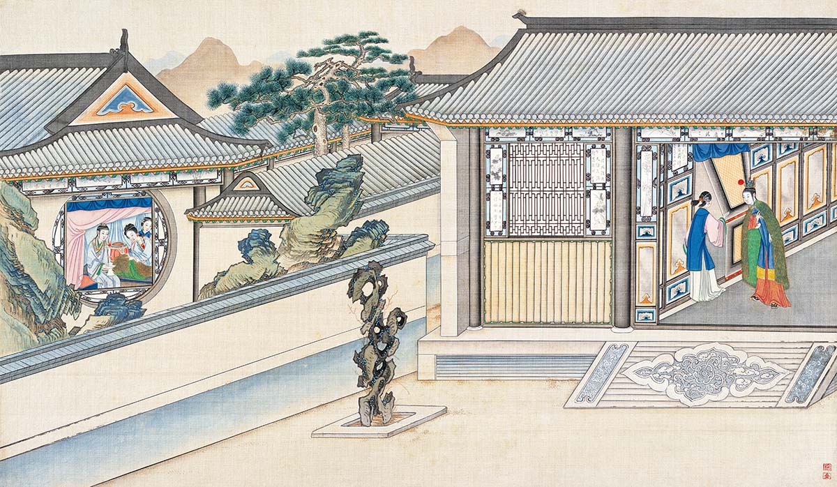 清 孙温 红楼梦图册119 仕女图国画人物高清图下载