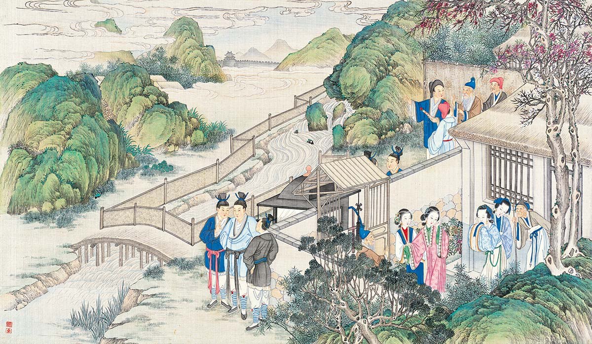 清 孙温 红楼梦图册123 仕女图国画人物高清图下载