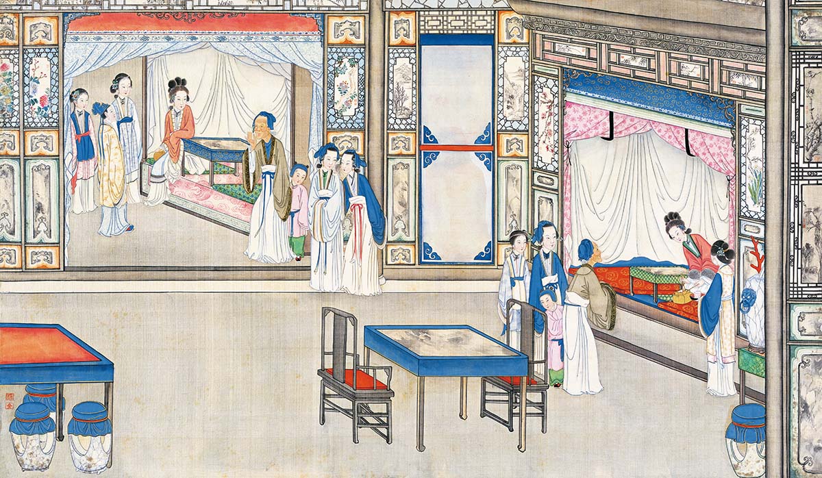 清 孙温 红楼梦图册124 仕女图国画人物高清图下载