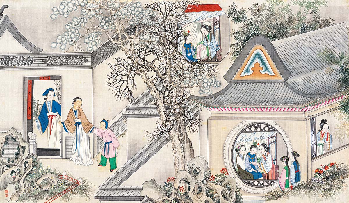 清 孙温 红楼梦图册125 仕女图国画人物高清图下载