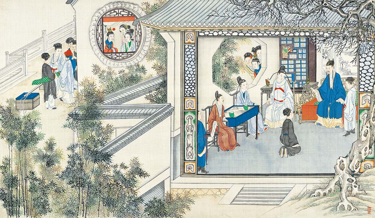 清 孙温 红楼梦图册126 仕女图国画人物高清图下载