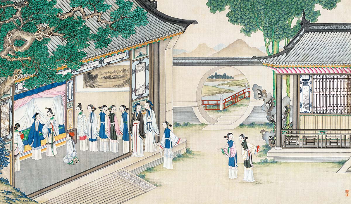 清 孙温 红楼梦图册129 仕女图国画人物高清图下载