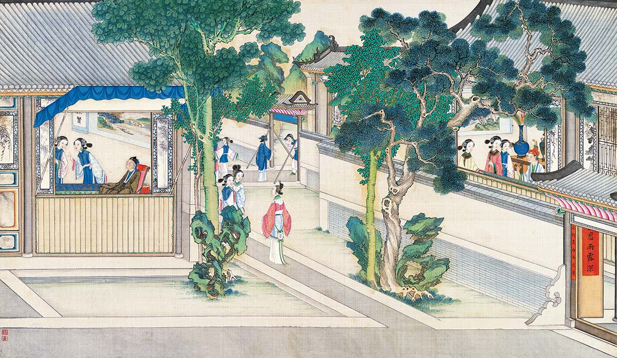 清 孙温 红楼梦图册132 仕女图国画人物高清图下载