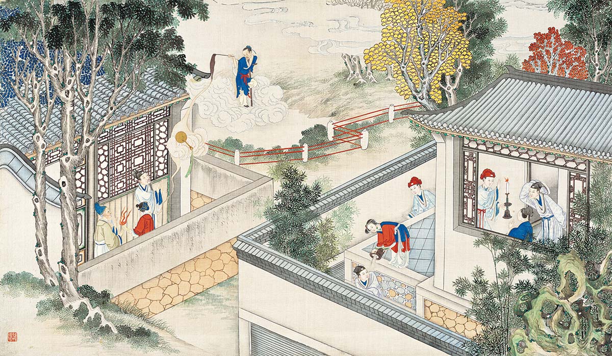 清 孙温 红楼梦图册137 仕女图国画人物高清图下载