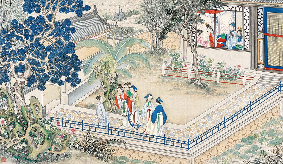 清 孙温 红楼梦图册138 仕女图国画人物高清图下载