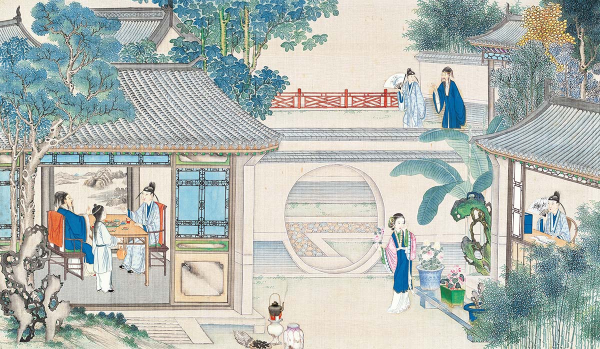 清 孙温 红楼梦图册143 仕女图国画人物高清图下载