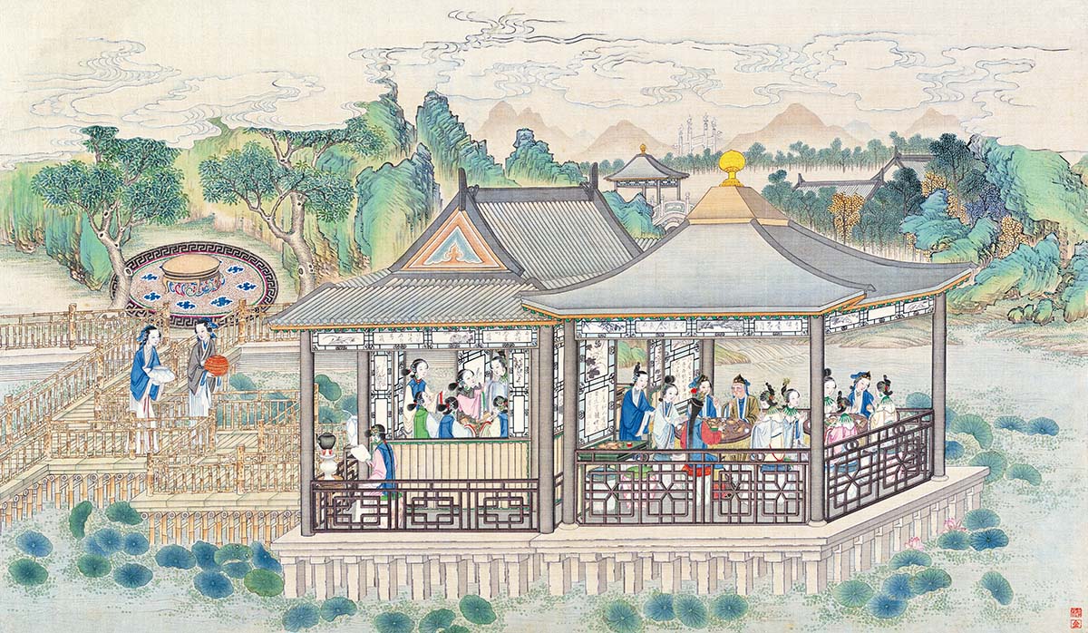 清 孙温 红楼梦图册144 仕女图国画人物高清图下载