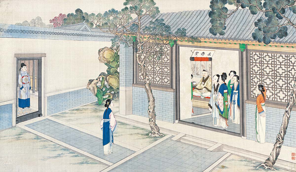 清 孙温 红楼梦图册153 仕女图国画人物高清图下载