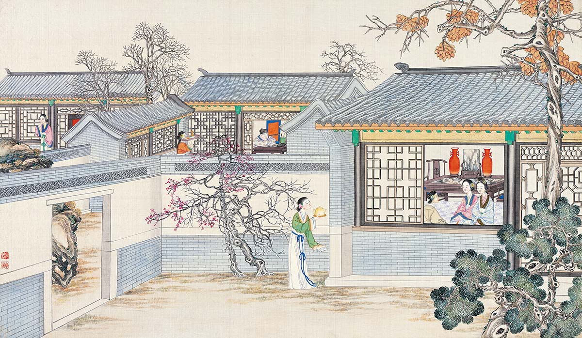 清 孙温 红楼梦图册154 仕女图国画人物高清图下载