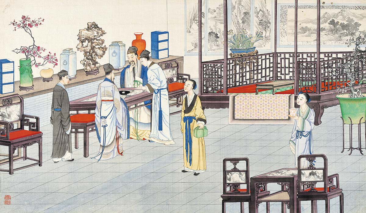 清 孙温 红楼梦图册156 仕女图国画人物高清图下载