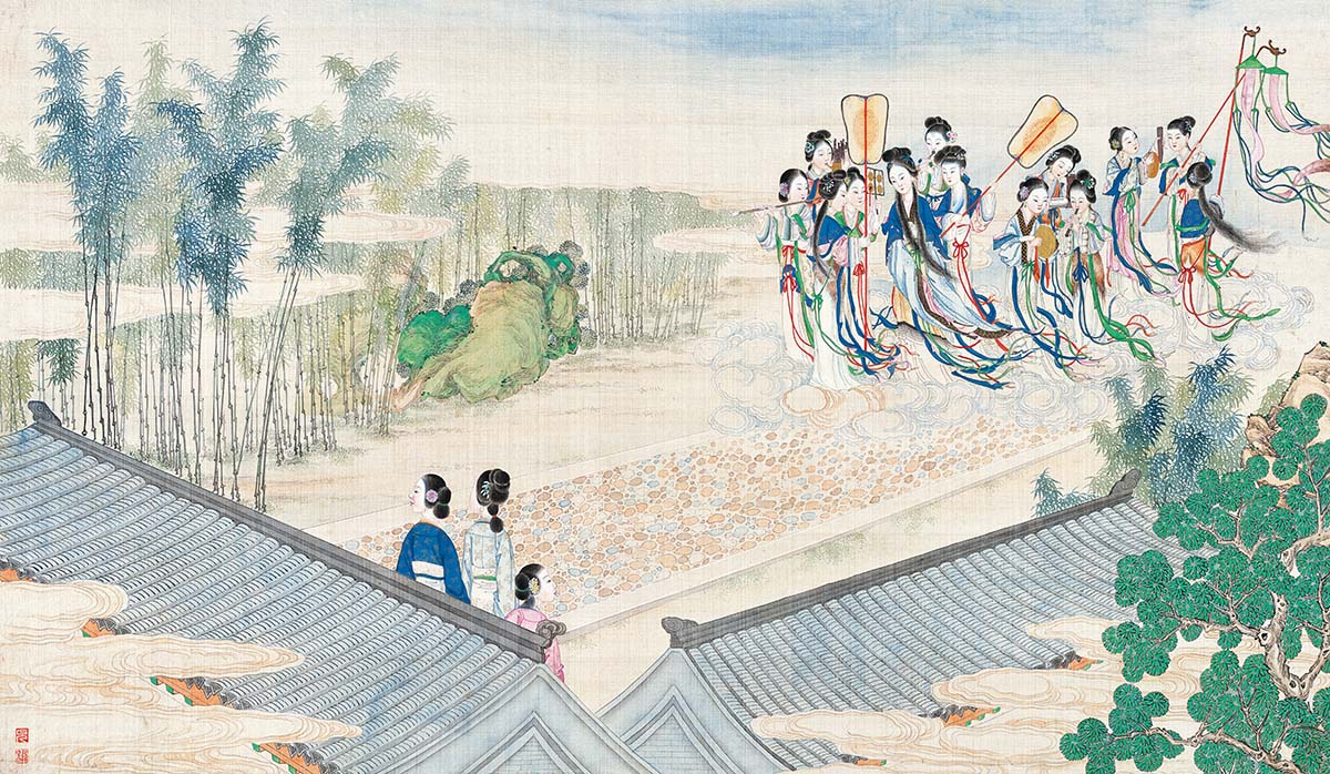 清 孙温 红楼梦图册159 仕女图国画人物高清图下载