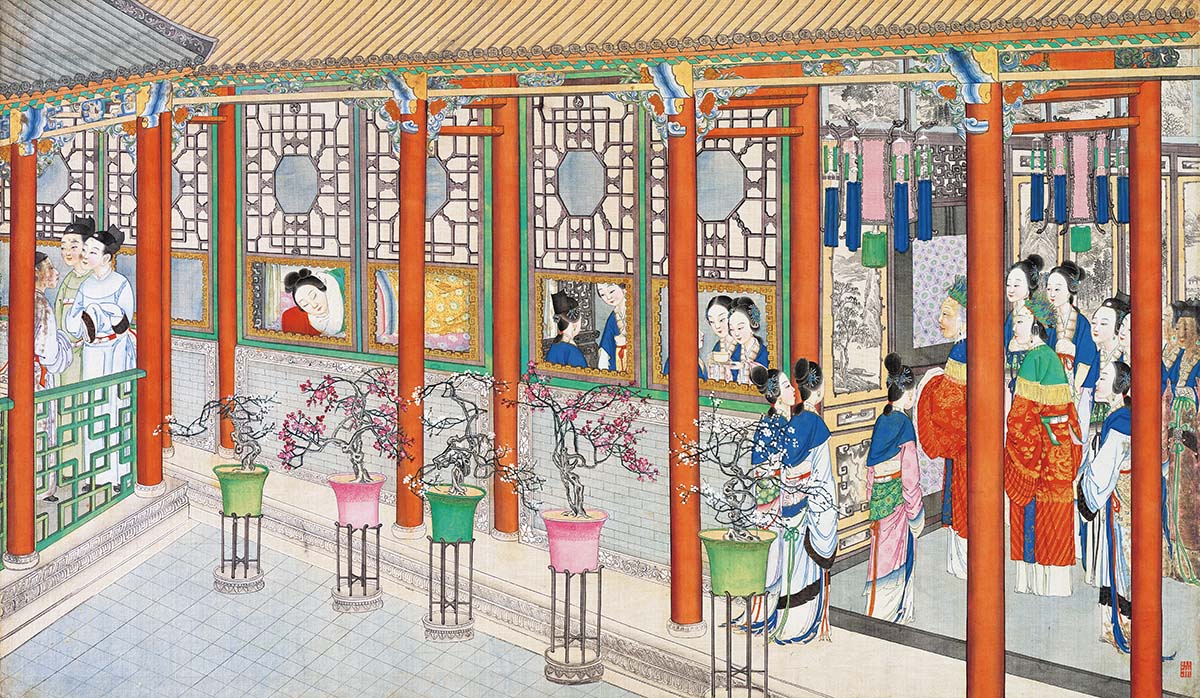 清 孙温 红楼梦图册160 仕女图国画人物高清图下载