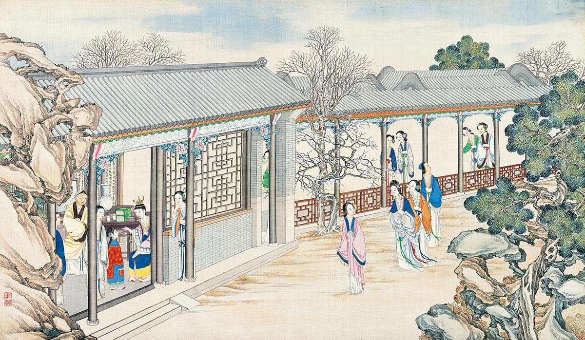 清 孙温 红楼梦图册161 仕女图国画人物高清图下载