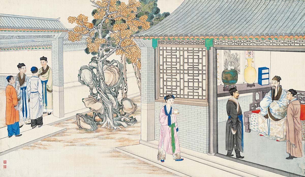 清 孙温 红楼梦图册162 仕女图国画人物高清图下载