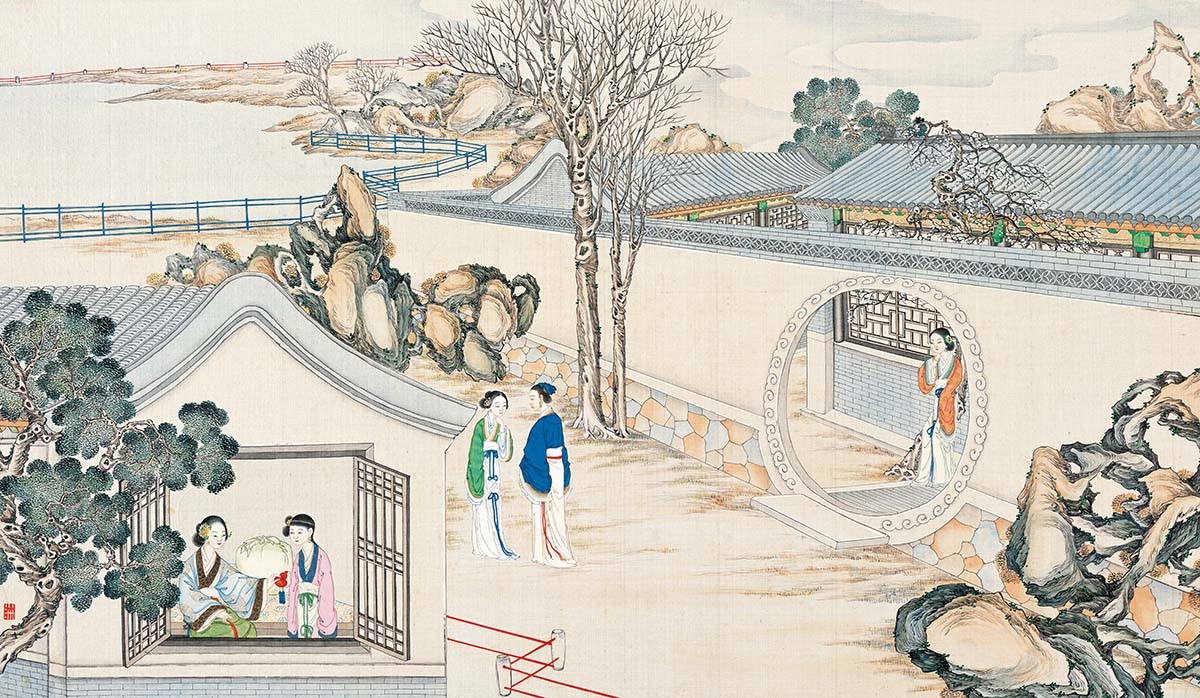 清 孙温 红楼梦图册164 仕女图国画人物高清图下载