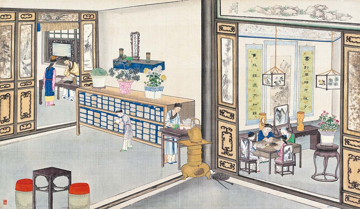 清 孙温 红楼梦图册167 仕女图国画人物高清图下载