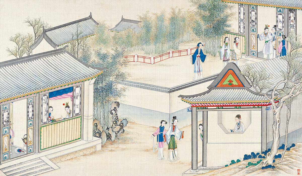 清 孙温 红楼梦图册171 仕女图国画人物高清图下载