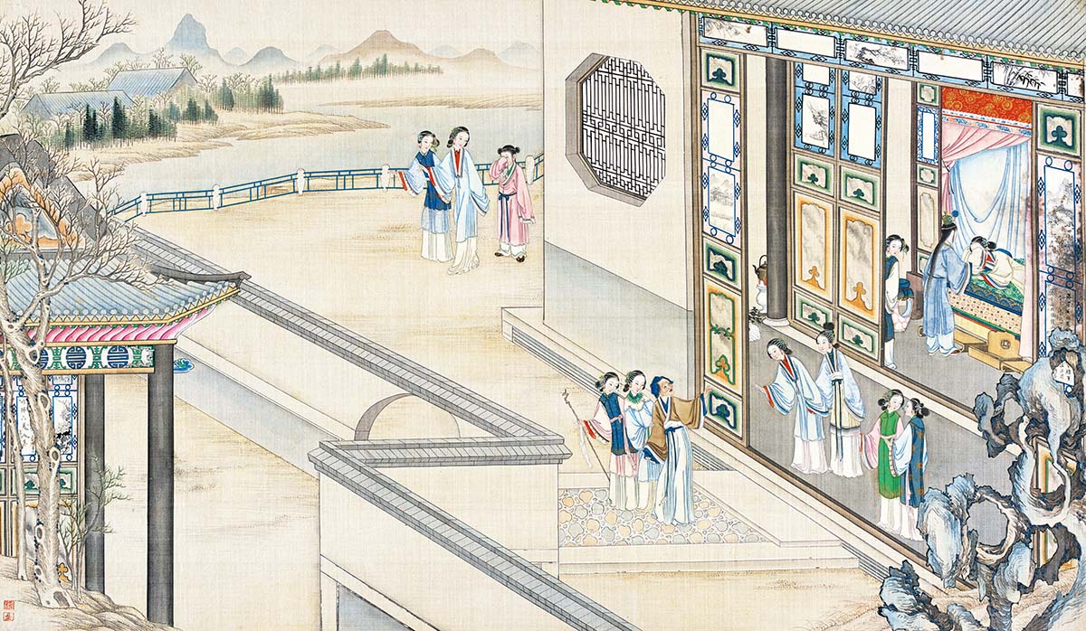 清 孙温 红楼梦图册173 仕女图国画人物高清图下载