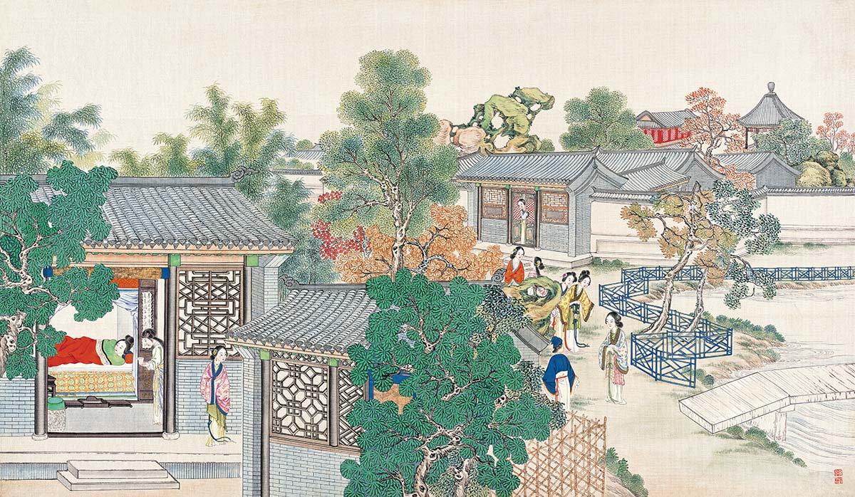 清 孙温 红楼梦图册177 仕女图国画人物高清图下载