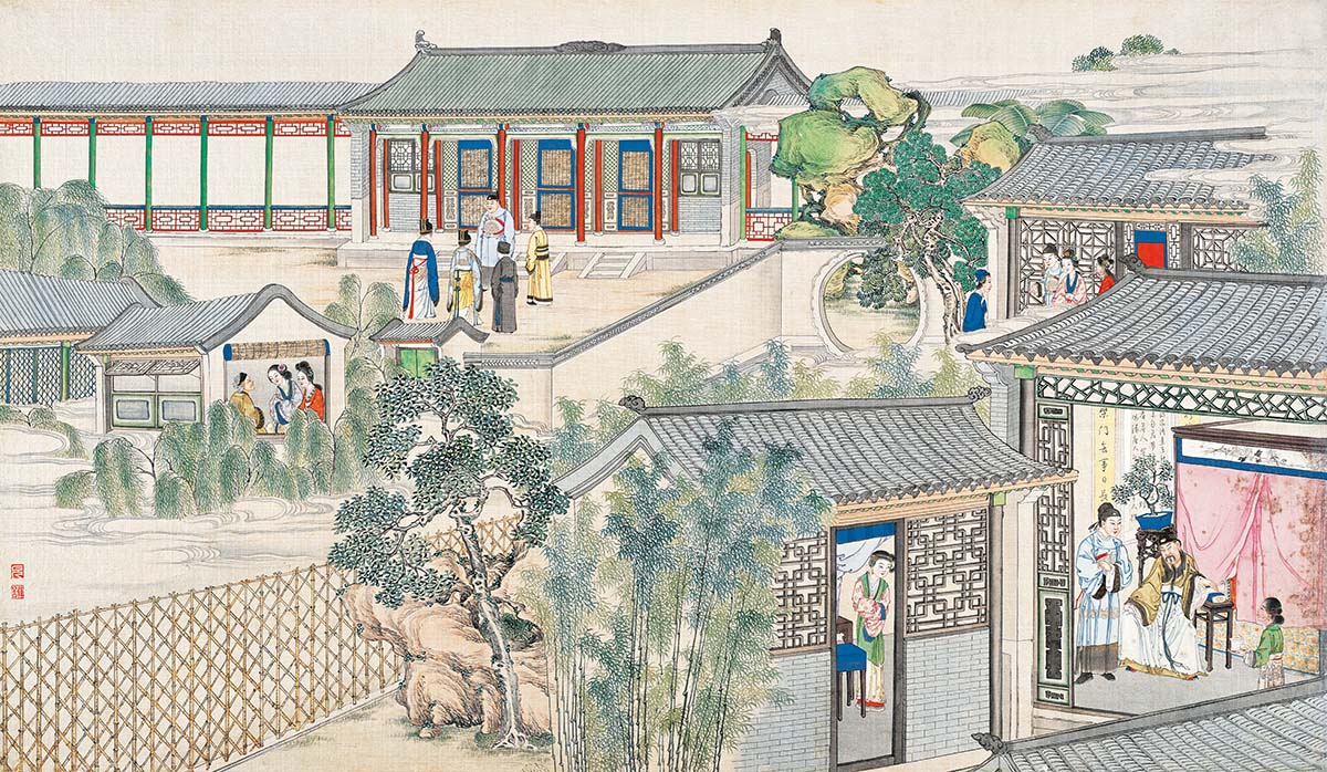 清 孙温 红楼梦图册178 仕女图国画人物高清图下载