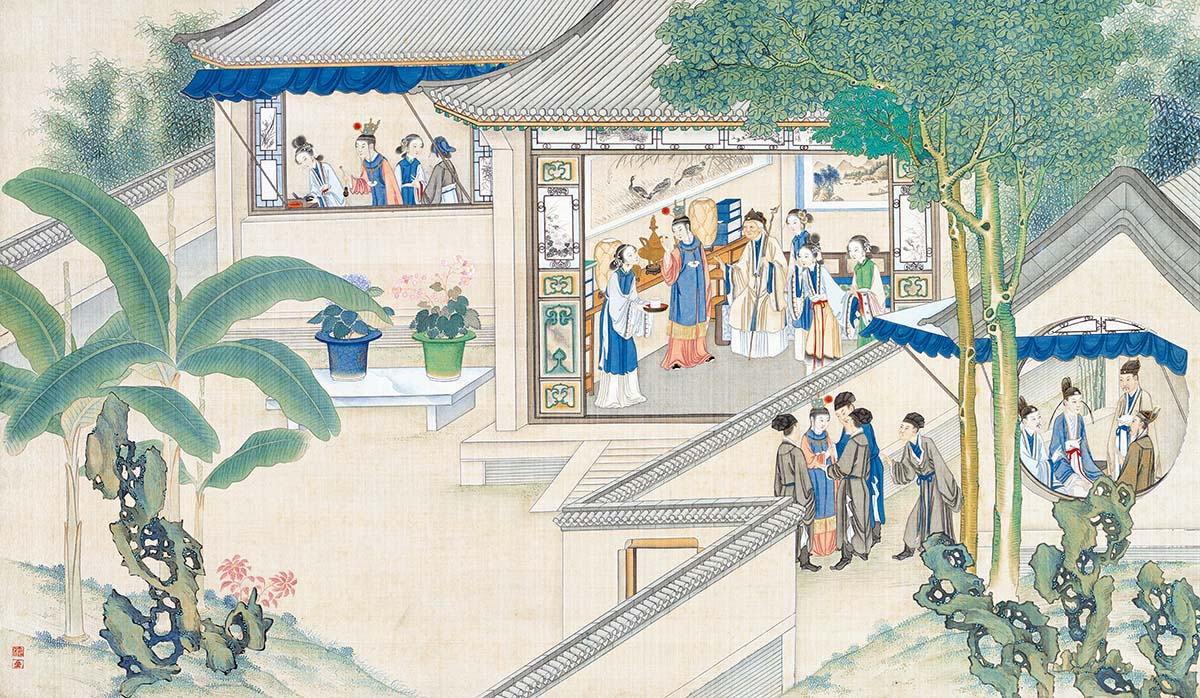 清 孙温 红楼梦图册181 仕女图国画人物高清图下载