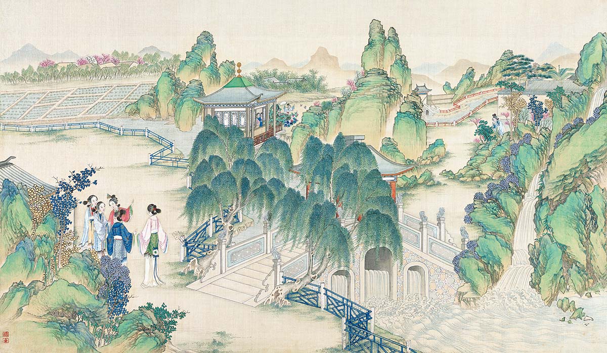 清 孙温 红楼梦图册182 仕女图国画人物高清图下载