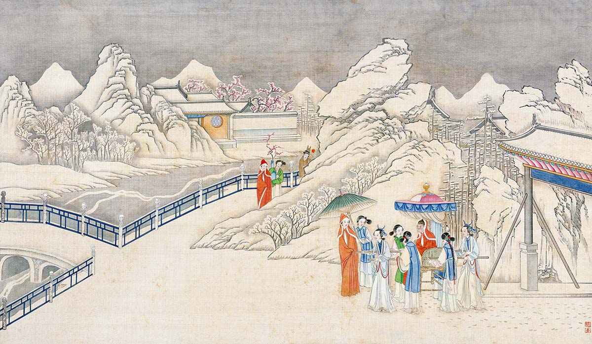 清 孙温 红楼梦图册185 仕女图国画人物高清图下载